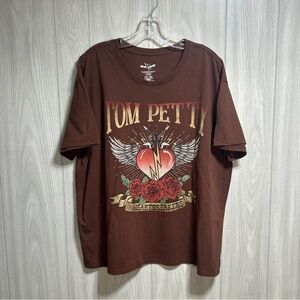 Tom Petty And The Heartbreaks Brown Short Sleeve Shirt Size XXL (20)